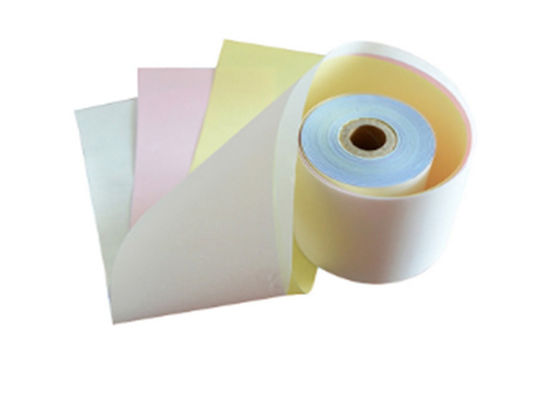 صورة واضحة أبيض أصفر 76x70mm ورق Ncr الخالي من الكربون